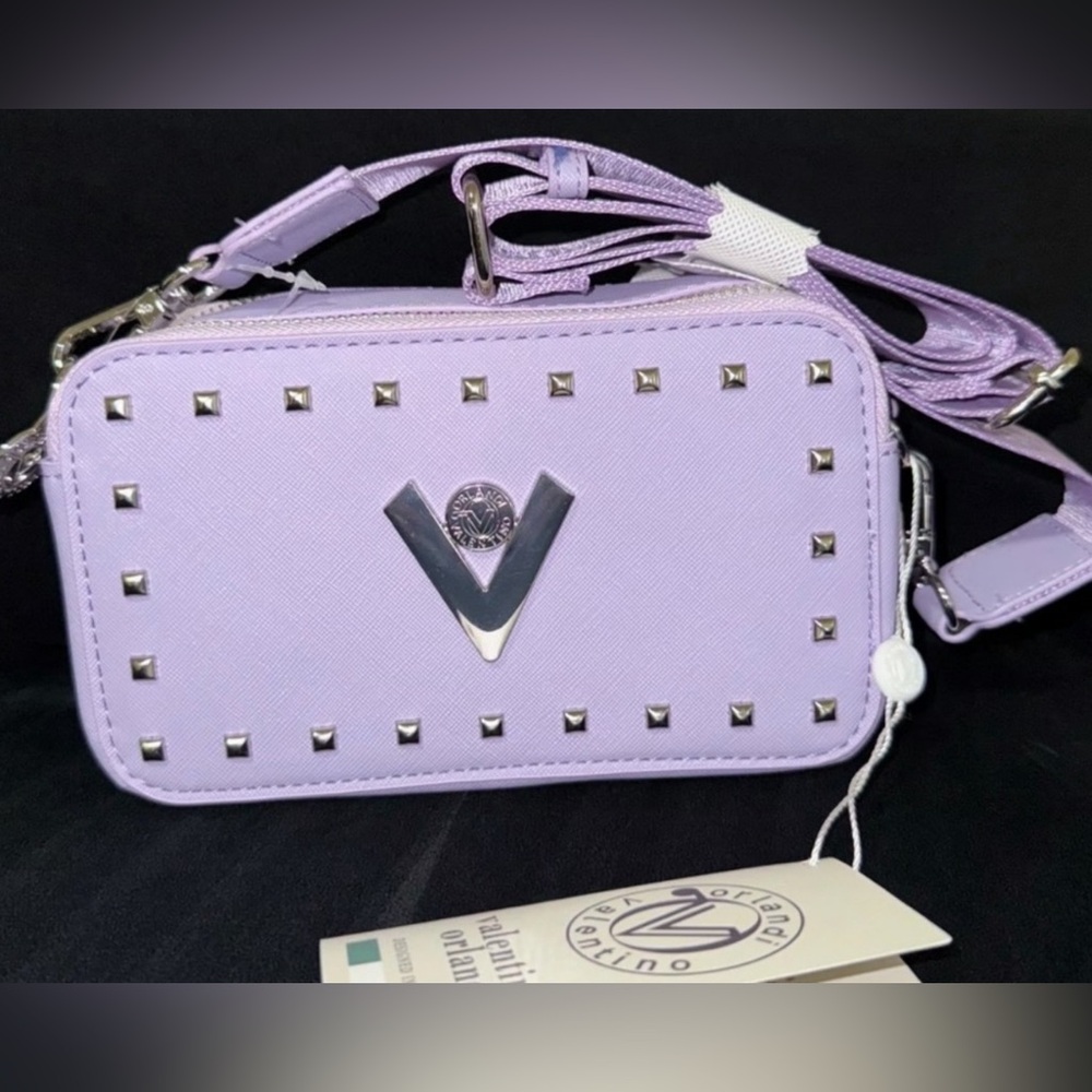 Valentino Orlandi Purple Studded Crossbody Bag